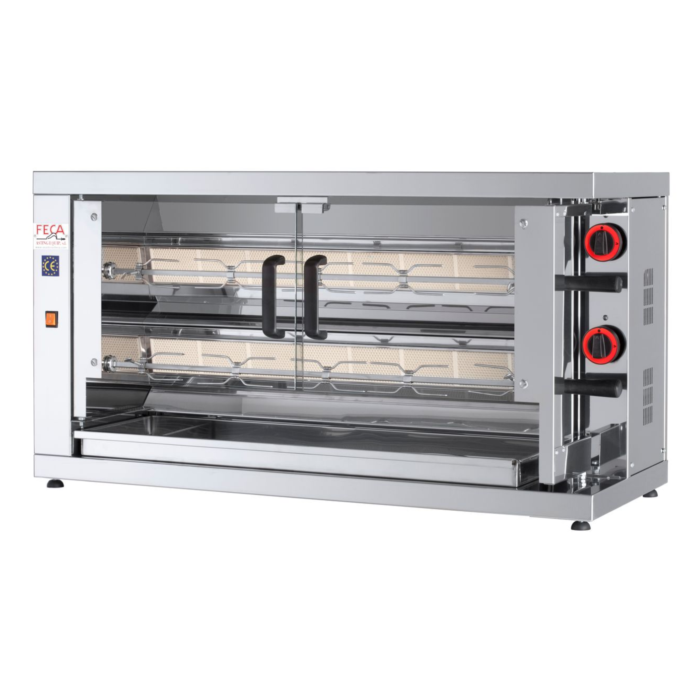 Rôtissoire Électrique Professionnelle FECA 210 EKO E – 2 Broches – Capacité 10-12 Poulets