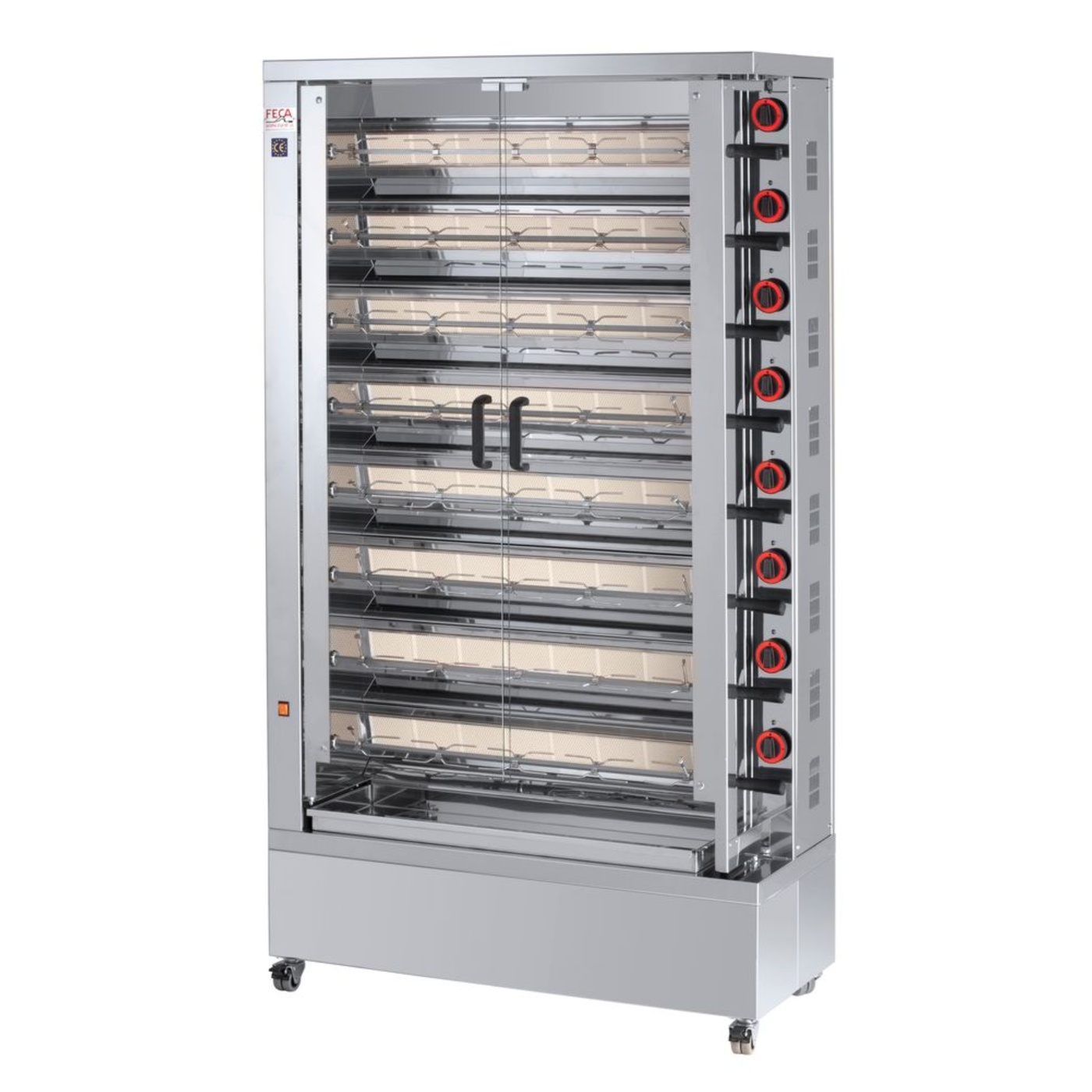 Rôtissoire à Gaz FECA 840 EKO – 8 Broches – Capacité 40-48 Poulets